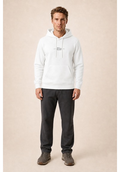Redline Thenk Yeni Sezon Erkek Regular Fit Kapüşonlu Sweatshirt Beyaz