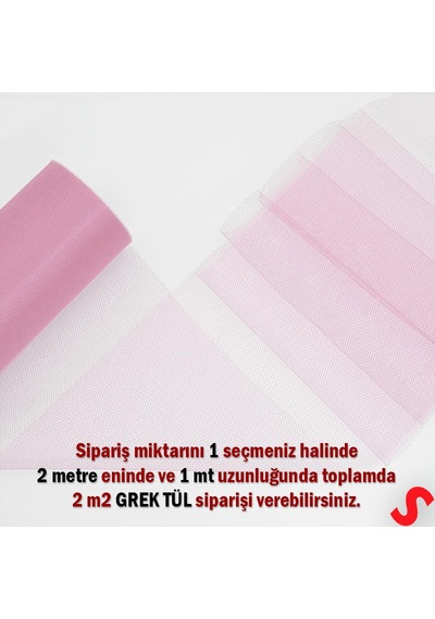 Süsleme Tülü Grek Tül, 2 Mt En X 1 Mt Uzunluk - Pembe 0-99