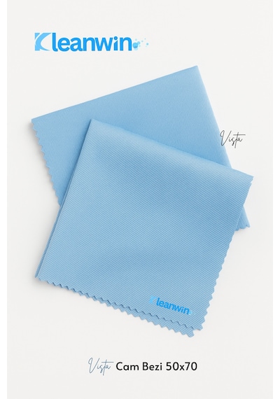 Vista Mavi Mikrofiber Cam Bezi 50x70cm 200 Gsm 2 Li Set Araba Ve Ev Cam Temizlik Bezi