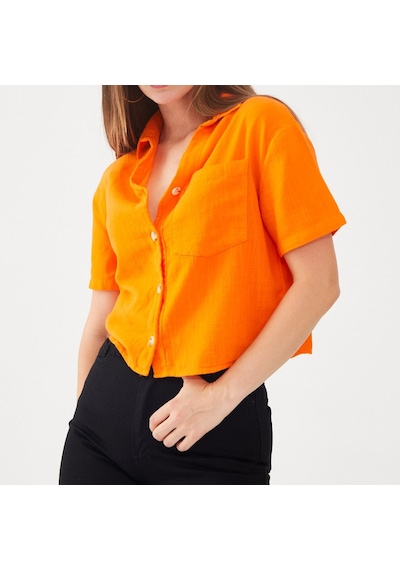 Eylül Moda Kadın Oranj Gömlek Turuncu