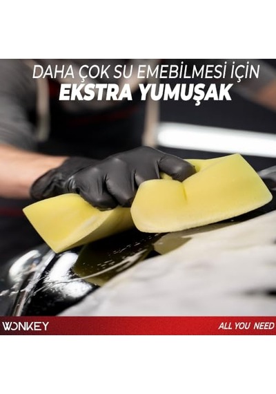 Ayrex Wonkey - Oto Yıkama Süngeri, Araba Yıkama Ve Temizleme İçin Sünger, Araç Temizlik Süngeri, Emici Otomobil K