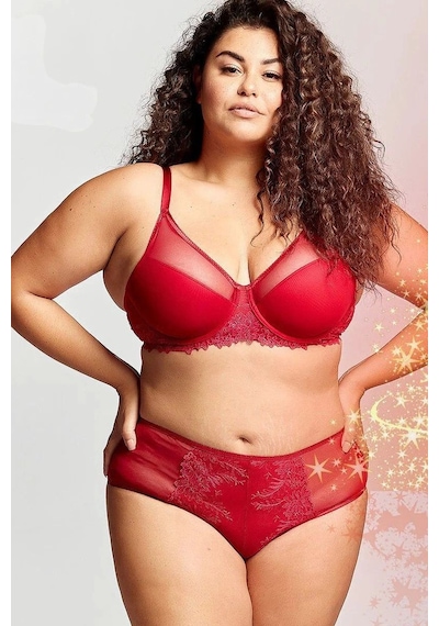 Gapara Big Size Plunge Bra, Şarap Rengi Konforlu Ve Şık Sütyen Çok Renkli
