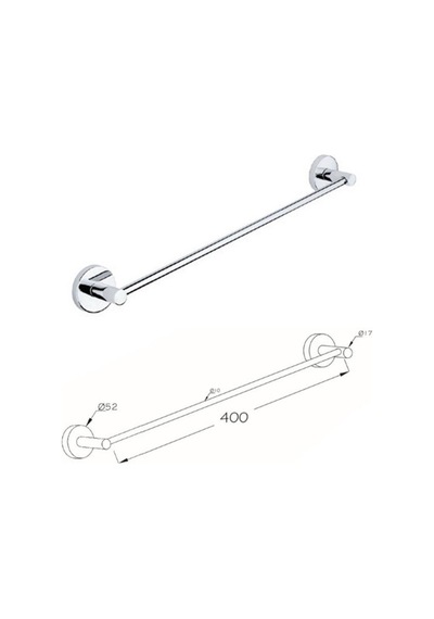 Yapışkanlı Uzun Havluluk Havlu Asacağı Krom 101-k Kasa - 18 Gümüş Diğer