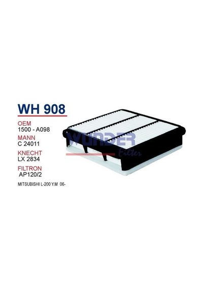 WUNDER WH908 HAVA FİLTRESİ - MiTSUBiSHi L-200 Y.M 06-