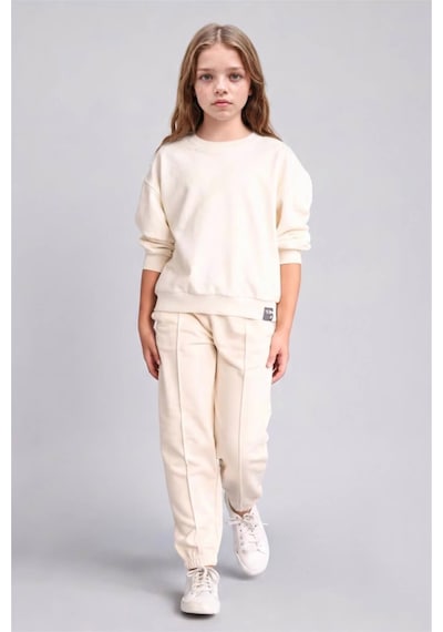 Defacto Pamuklu Esnek Belli Jogger Fıt Eşofman Altı Kız Çocuk X9036a626aubg700 Bej-bg700