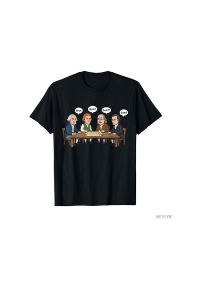 Flood Of Style Komik Tarih Öğretmeni Kurucu Babalar Tarihsel Mizah T-shirt Erkekler Kadınlar Için % 100% Pam Siyah