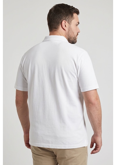 Tommy Life Beyaz Polo Yaka Büyük Beden Battal Erkek T-shirt - 88511