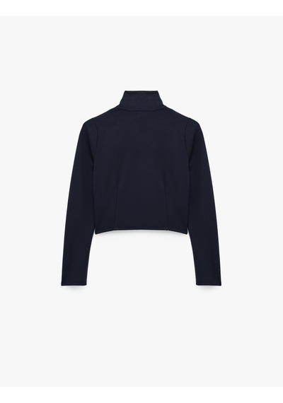 Koton Fermuarlı Rahat Kalıp Uzun Kollu Spor Sweatshirt Lacivert 6wak20018nk Lacivert
