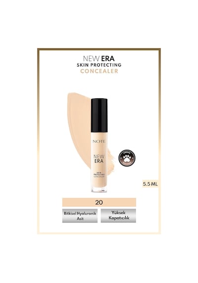 Note Cosmetique New Era Skin Protecting Concealer Nemli Bitişli Göz Altı Kapatıcısı - 20 Light Beige