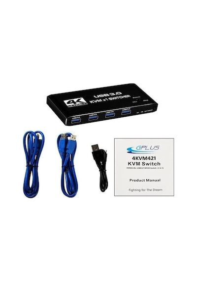 4kvm421 Kvm Switch 2x1 Hdmı 2.0 4k Ultra Hd 2160p Usb 3.0 Hdcp 2.3 Hdr10 400mhz Hız