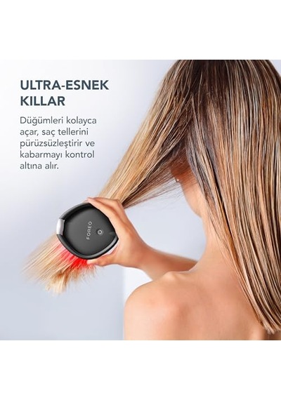 Foreo Flıp Play Advanced Led Saç Fırçası Kırmızı, Mavi Ve Yeşil Işık Modlarına Sahip 3 Ü 1 Arada Bakım Aracı, Sağlıklı Görünen Saç Ve Saç Derisini Destekler - Midnight Magic