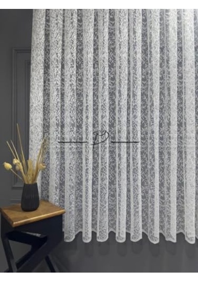 Tül Perde Pati Desen Örme Kumaş Kısa Camlar İçin Uyumlu 300 X 190 Çok Renkli