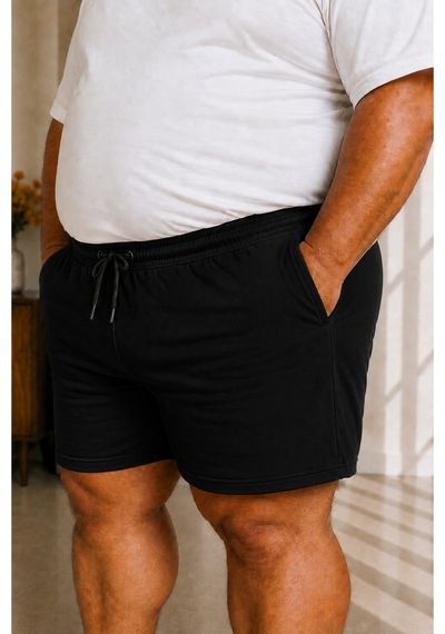 Sngl Tekstil Erkek Büyük Beden Şort 3xl 4xl 5xl 6xl 7xl 8xl 9xl Siyah