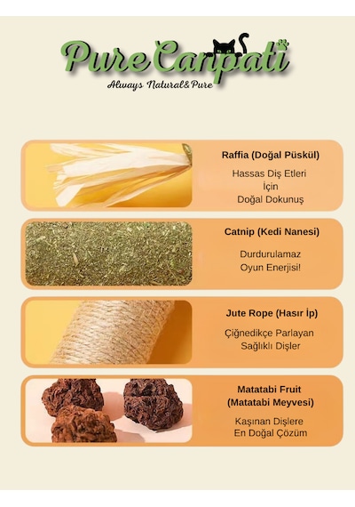 Purecanpati Matatabi & Catnip Kedi Oyuncağı Doğal Oyuncak& Diş Kaşıyıcı