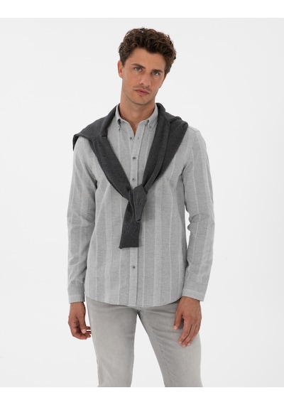 Pierre Cardin Erkek Gri Gömlek Desenli 50312373-vr024 Gri