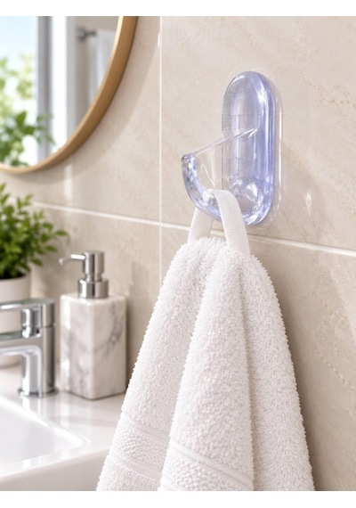 Yapışkanlı Askı Minimal Tasarım Mutfak Banyo Havlu Askısı 1 Adet Cok Renkli