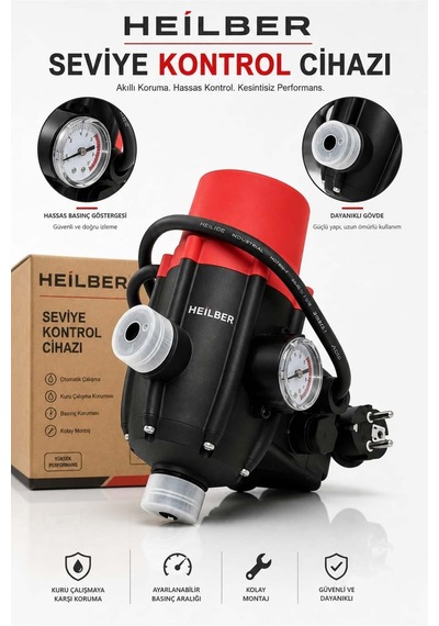 Heilber Ba0115359 Elektronik Hidrofor Seviye Kontrol Cihazı Press Control Basınç Kontrol Otomatiği Kuru Çalı