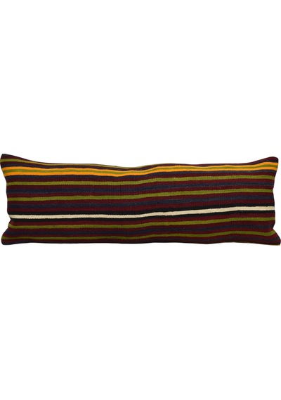 Zehra Abla Halı Yeni El Dokuma Dekoratif Lumbar Kilim Kırlent Yastık Kılıfı 6210