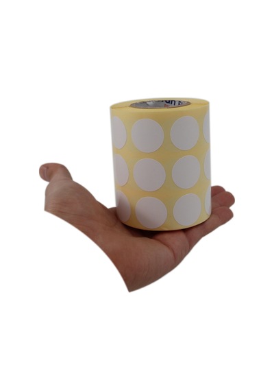Renkli Kuşe Rulo Çap Etiketi 25mm X 25mm 2500 Adet Yan Yana 3 Lü