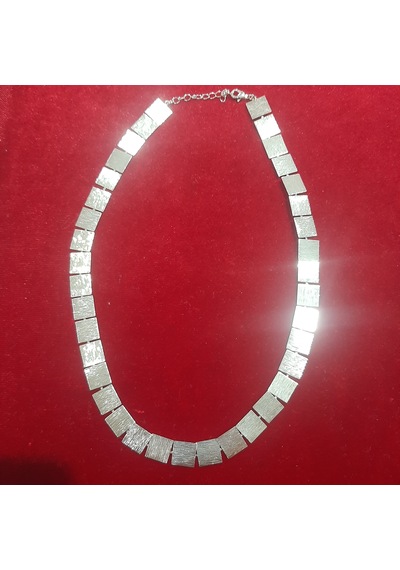 Fashion Jewelry Kare İşlemeli Çelik Kolye Gold
