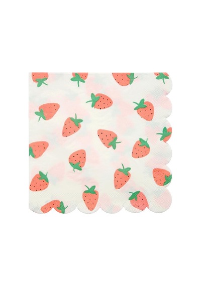 Meri Meri - Strawberry Napkins - Çilek Peçete - S