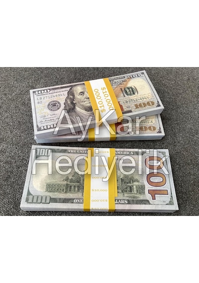 100 Adet 100 Dolar Geçersiz Yazılı Ahşap Rengi - Beyaz