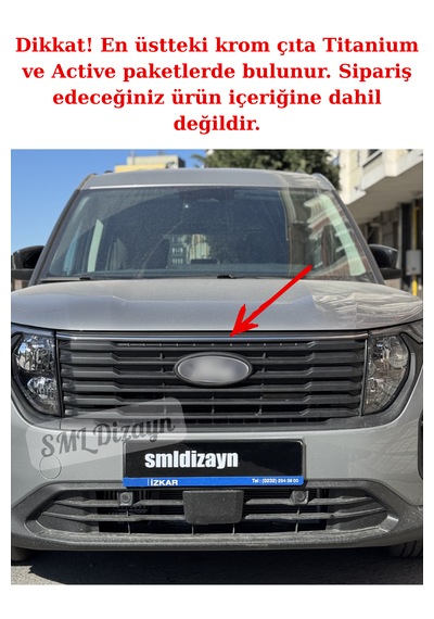 2024-2025-2026 Ford Courier Ön Panjur Krom Çıtaları Kromları Nikelaj 8 Parça