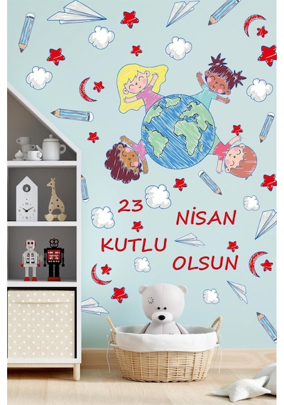 23 Nisan Sticker Seti,23 Nisan Kutlu Olsun Çocuk Bayramı Okul Sticker 89 Parça