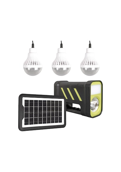 Powermaster Gd-12 Solar Panelli 3 Ampullü Solar Güneş Enerjili Işıldak Fener Kamp Lambası Aydınlatma Beyaz
