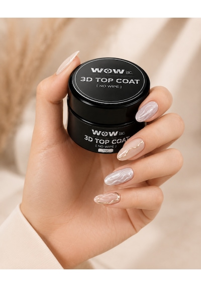 Wow Lac 3d Top Coat - Şeffaf Kabartma Nail Art Jeli 15g