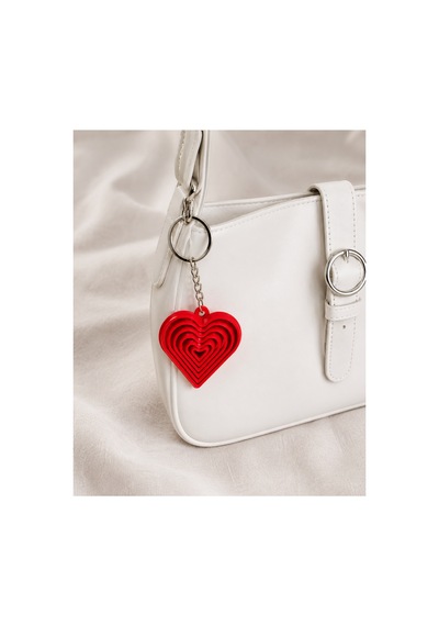 Tarzınıseç 3d Kırmızı Kalp Anahtarlık Charm 2'li Set