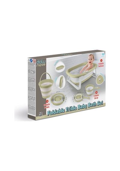 7272 Katlanabilir 3'lü Bebek Banyo Seti Eco -yeşil