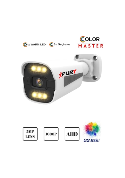 Fury 5mp Lens1080p 6 X Ultra Led Gece Renkli Full Hd Suya Dayanıklı Güvenlik Kamerası Fury 5mp Lens1080p 6 X Ultra Led Gece Renkli Full Hd Suya Dayanıklı Güvenlik Kamerası