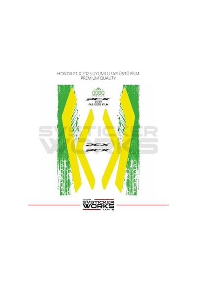 Honda Pcx Far Filmi Sticker Şeffaf Folyo 2025 İnce Model Sarı