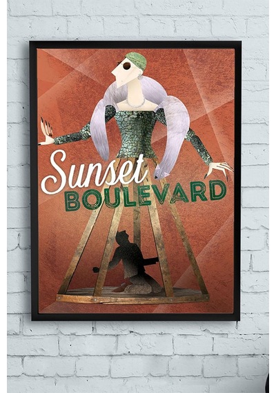 Pster13459 Sunset Boulevard Film Afişi Çerçeveli Tablo 3 40x50cm