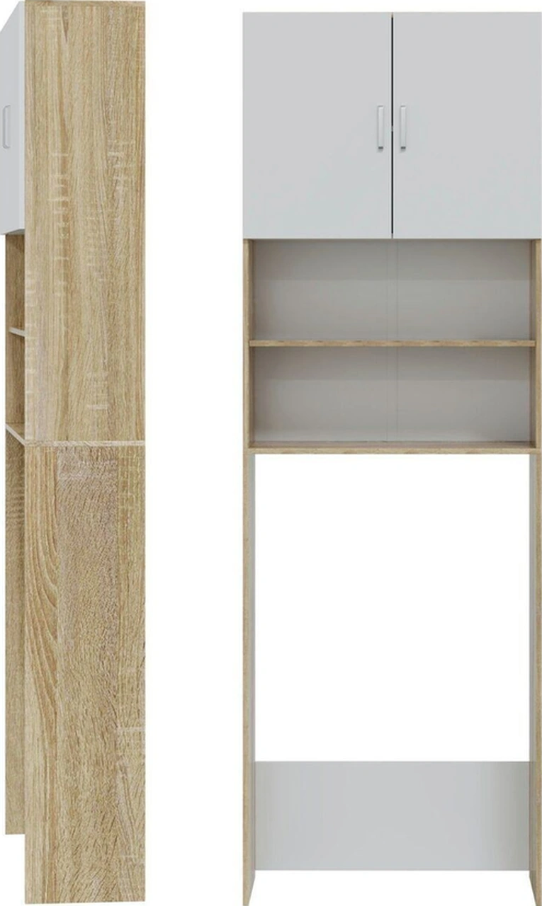 Seden Banyo Dolabı-çok Amaçlı-çamaşır Makinesi Dolabı Beyaz