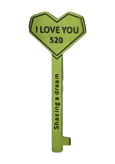 Kalp Anahtar Tasarım I Love You 520 Broş Sarı