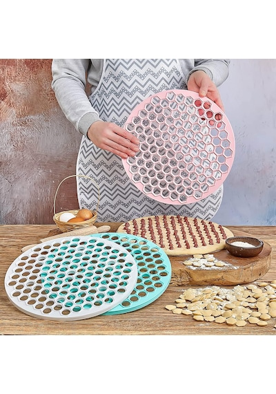Safestore Pratik Mantı Kalıbı Mantı Kesme Aparatı Büyük Boy Mantımatik 32 Cm 121 Adet Mantı çok renkli
