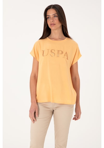 U.S. Polo Assn. Kadın Turuncu Bisiklet Yaka Tişört 50300777-VR202