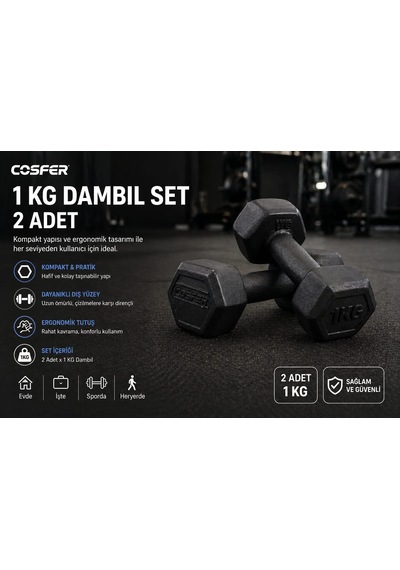 Arfur 1kg+1kg Plastik Dambıl Seti