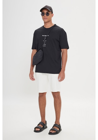 Ac&Co / Altınyıldız Classics Erkek Koyu Sıyah Long Fit Dar Kesim Bisiklet Yaka Baskılı Tişört Siyah Ac&Co / Altınyıldız Classics Erkek Koyu Sıyah Long Fit Dar Kesim Bisiklet Yaka Baskılı Tişört Siyah