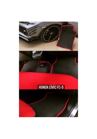 Honda Civic Fc5 Akıllı Oto Paspas Siyah-kırmızı Şerit