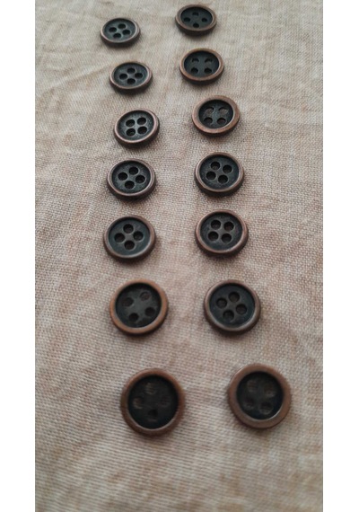 Antık Bakır Metal Düğme 8 Mm 14 Adet