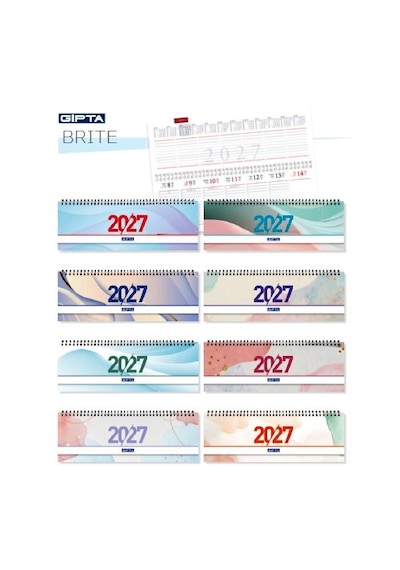 Gıpta Brıte 2027 Masa Takvimi 12x33 Dar Beyaz