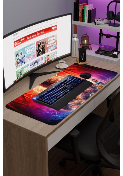 Stranger Things 2 V2 90x40 Xxl Gaming Kauçuk Kaymaz Taban Mouse Pad Fare Altlığı