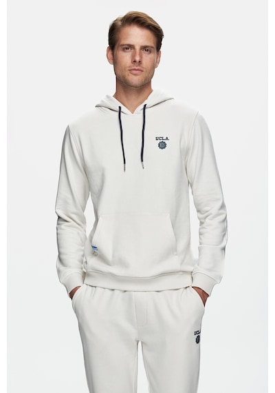 Ucla Nevada Bej Kapüşonlu Baskılı Standard Fit Erkek Sweatshirt Bej