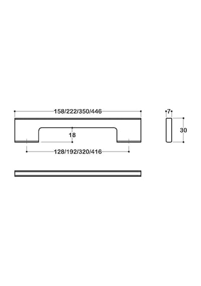 System Mobilya Kulbu Siyah Renk 320mm Kulp Sy8574 0320 Al6 Çok Renkli