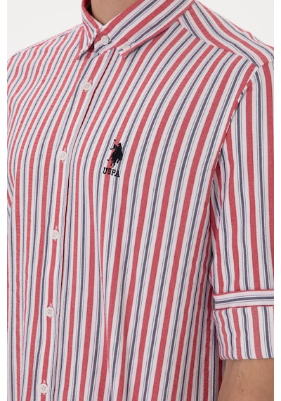 U.s. Polo Assn. Erkek Kırmızı Gömlek Desenli 50306326-vr030 Kırmızı