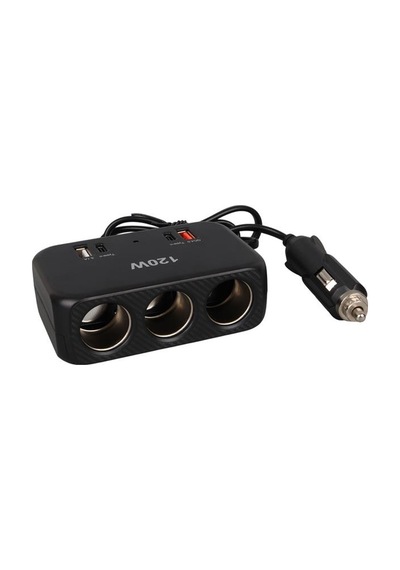 Olesson 1656 12-24v Çift Usb + Çift Type-c 120w 80cm Kablolu 3 Lü Araç Çakmak Çoklayıcı