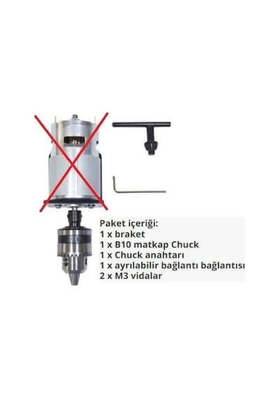 Mini Mandren Matkap Kelepçeli Anahtarlı Set Universal Proje Ödev